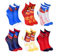 Disney Pixar Cars Calcetines para Niños, Set de 6 Calcetines de Algodon, Regalo Niño y Adolescentes Talla EU 31/34 | Multicolor