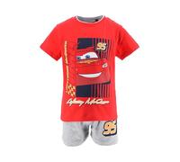 Disney Pixar Cars Camiseta y Pantalón Corto para Niño, Pijama Conjunto 2 Piezas para Niño Diseño Lightning Mcqueen, Talla 5 Años | Rojo