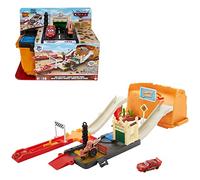 Disney and Pixar Cars Toys Track Set and Storage Race and Go Playset with Li