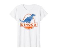 Disney Pixar Cars Iconic DINOCO Gas Station Logo Camiseta, Mujer, Blanco, 3XL