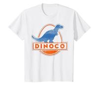 Disney Pixar Cars Iconic DINOCO Gas Station Logo Camiseta, Niños, Blanco, 6 años
