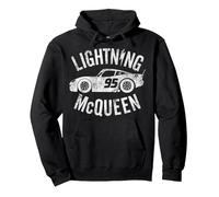 Disney Pixar Cars Lightning McQueen Vintage Sudadera con Capucha, Unisex para adultos, Negro, L