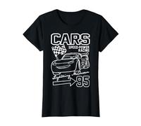 Disney Pixar Cars McQueen Speed Power Racing 95 Camiseta, Mujer, Negro, 3XL