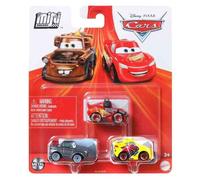 Disney Pixar Cars Mini Racers - Paquete de 3 (Rusteze Cruz Ramirez - Sterling - Rayo McQueen con auriculares)