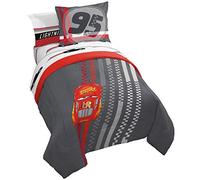 Disney Pixar Cars Race Ready 5 Piece Twin Bed Set - Includes Comforter & Sheet Set - Bedding Features Lightning McQueen - Super Soft Fade Resistant Microfiber (Official Disney Pixar Product)