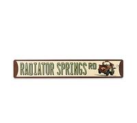 Disney Pixar Cars Radiator Springs Road Metal Street Sign - Cars Tow Mater Sign for Garage, Kids' Bedroom or Play Room