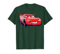 Disney Pixar Cars Rayo McQueen Paint Drifting Camiseta Camiseta, Hombre, Verde Bosque, 3XL