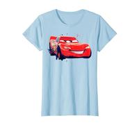 Disney Pixar Cars Rayo McQueen Paint Drifting Camiseta Camiseta, Mujer, Azul Bebé, L