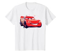 Disney Pixar Cars Rayo McQueen Paint Drifting Camiseta Camiseta, Niños, Blanco, 8 años