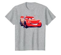 Disney Pixar Cars Rayo McQueen Paint Drifting Camiseta Camiseta, Niños, Gris Jaspeado, 10 años