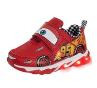Disney Pixar Cars - Tenis iluminados en color negro/rojo para niños pequeños, Rojo 2, 29.5 EU