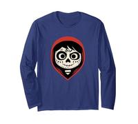 Disney Pixar Coco Miguel Sugar Skull Portrait Manga Larga, Unisex para adultos, Azul Marino, S