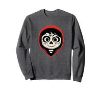 Disney Pixar Coco Miguel Sugar Skull Portrait Sudadera, Unisex para adultos, Jaspeado Oscuro, XXL
