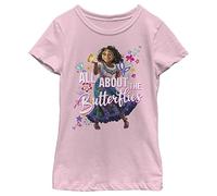 Disney Pixar Encanto Mirabel All About The Butterflys Girls Standard T-Shirt, Light Pink, Medium