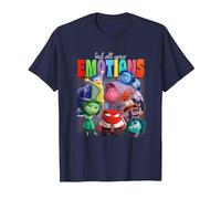 Disney Pixar Inside Out 2 Feel All Your Emotions Vintage Camiseta, Hombre, Azul Marino, 5XL