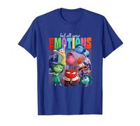 Disney Pixar Inside Out 2 Feel All Your Emotions Vintage Camiseta, Hombre, Azul Real, XL