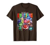 Disney Pixar Inside Out 2 Feel All Your Emotions Vintage Camiseta, Hombre, Marrón, M