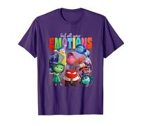 Disney Pixar Inside Out 2 Feel All Your Emotions Vintage Camiseta, Hombre, Morado, S