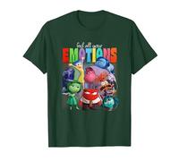 Disney Pixar Inside Out 2 Feel All Your Emotions Vintage Camiseta, Hombre, Verde Bosque, XL