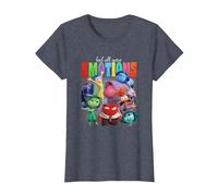 Disney Pixar Inside Out 2 Feel All Your Emotions Vintage Camiseta, Mujer, Azul Jaspeado, XL