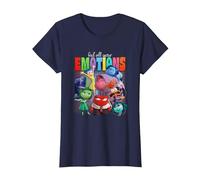 Disney Pixar Inside Out 2 Feel All Your Emotions Vintage Camiseta, Mujer, Azul Marino, XL