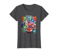 Disney Pixar Inside Out 2 Feel All Your Emotions Vintage Camiseta, Mujer, Jaspeado Oscuro, XL
