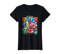 Disney Pixar Inside Out 2 Feel All Your Emotions Vintage Camiseta, Mujer, Negro, XXL