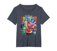Disney Pixar Inside Out 2 Feel All Your Emotions Vintage Camiseta, Mujer tallas grandes, Azul Jaspeado, 4XL Grande