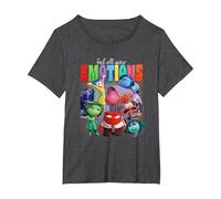 Disney Pixar Inside Out 2 Feel All Your Emotions Vintage Camiseta, Mujer tallas grandes, Jaspeado Oscuro, 4XL Grande