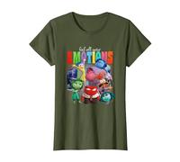Disney Pixar Inside Out 2 Feel All Your Emotions Vintage Camiseta, Mujer, Verde Oliva, XL