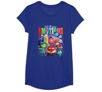 Disney Pixar Inside Out 2 Feel All Your Emotions Vintage Camiseta, Niñas, Azul Real, S