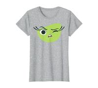 Disney Pixar Inside Out Disgust Large Face Retrait Camiseta, Mujer, Gris Jaspeado, M