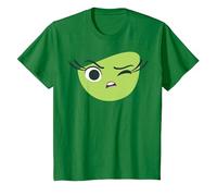 Disney Pixar Inside Out Disgust Large Face Retrait Camiseta, Niños, Verde Kelly, 6 años
