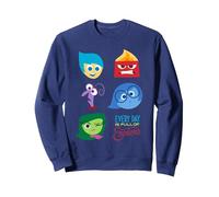 Disney Pixar Inside out Full of Emotions Character Sudadera, Unisex para Adultos, Azul Marino, S