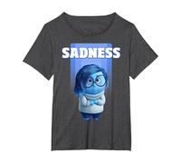 Disney Pixar Inside Out Sadness Camiseta, Mujer tallas grandes, Jaspeado Oscuro, 4XL Grande