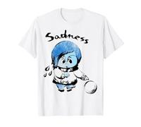 Disney Pixar Inside Out Sadness Water Color Retrait Camiseta, Hombre, Blanco, M