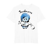 Disney Pixar Inside Out Sadness Water Color Retrait Camiseta, Hombre tallas grandes, Blanco, 5X Alto