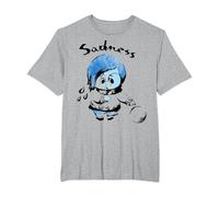 Disney Pixar Inside Out Sadness Water Color Retrait Camiseta, Hombre tallas grandes, Gris Jaspeado, 3X Alto
