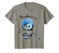 Disney Pixar Inside Out Sadness Water Color Retrait Camiseta, Niños, Pizarra, 3 años