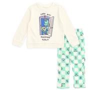Disney Pixar Monsters Inc. Conjunto de sudadera y pantalones deportivos de punto gofre para bebιs reciιn nacidos Tusk/Aqua pαlido 6-9 meses