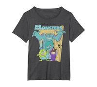 Disney Pixar Monsters Inc. Mike Sully Boo Group Poster Camiseta, Mujer tallas grandes, Jaspeado Oscuro, 3XL Grande
