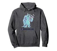 Disney Pixar Monsters Inc. Sulley and Boo Smiles Sudadera con Capucha, Unisex para Adultos, Jaspeado Oscuro, M