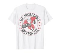 Disney Pixar Mr. Incredible Metroville Graphic - Camiseta Camiseta, Hombre, Blanco, XL