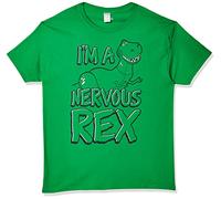 Disney Pixar - Nervous Rex Men's Crew Neck Camiseta Kelly Green XL