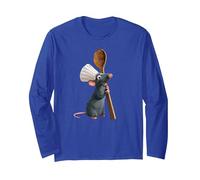 Disney Pixar Ratatouille Chef Remy with Spoon Manga Larga, Unisex para Adultos, Azul Real, M