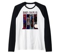 Disney Pixar Soul Born To Play Vintage Jazzy Band Panels Camiseta Manga Raglan