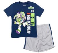 Disney Pixar Toy Story Buzz Lightyear - Conjunto de camiseta y pantalones cortos de malla para bebι, color azul y gris, 18 meses