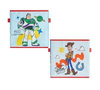 Disney Pixar Toy Story - Cubos de almacenamiento para niños, paquete de 2 contenedores de tela plegables de 10 x 10 pulgadas con asas, cajas organizadoras con asas para dormitorio, sala de juegos y