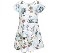 Disney Pixar Toy Story Jessie Bo Peep Buzz Lightyear Big Girls French Terry Skater Dress Tie Dye Blue 10-12