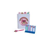 Disney Pixar Toy Story Lotso Tab Journal with Pen & Sticky Tabs, 96 Sheets | Lotso - Juego de cuadernos en espiral, 4 separadores ilustrados, bolígrafo y pestañas adhesivas, 96 páginas rayadas